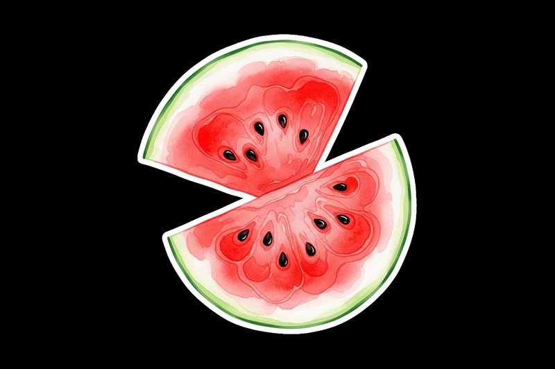 Watercolor Juicy Watermelon Slices Food (by SKShagor Barmon)