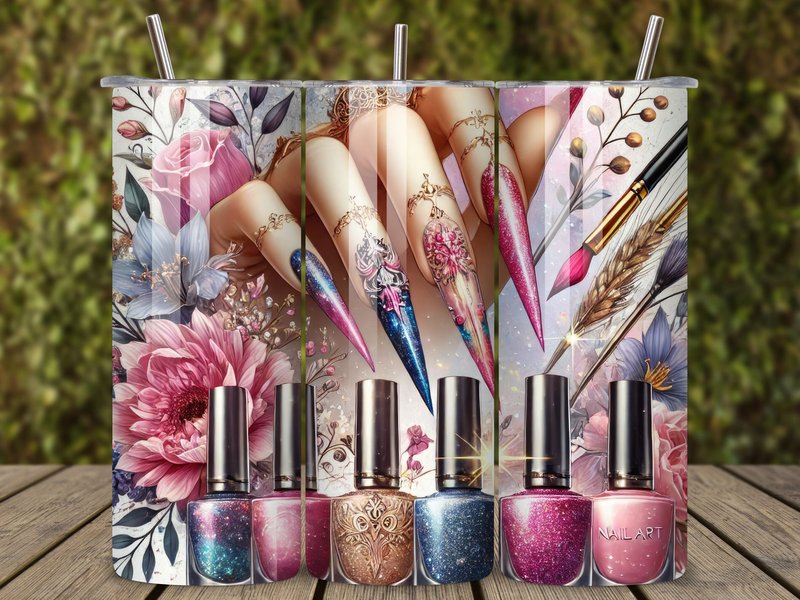 Watercolor Nail Art Tools Polish Tumbler (by AVA STORE)