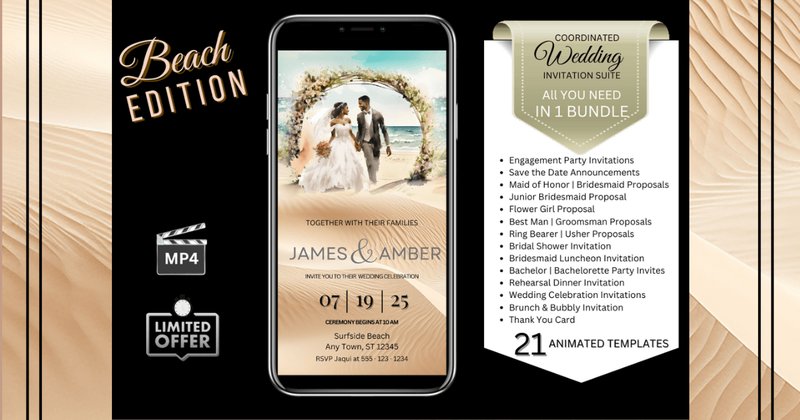 Wedding Invitations - Beach Boho Bundle (by Studio21)