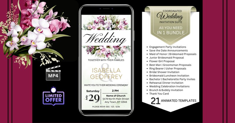 Wedding Invitations - Orchids Bundle (by Studio21)