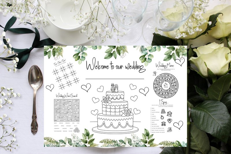 Wedding Kids Activities Placemat (by Digital Emporium)