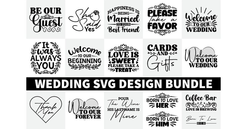 Wedding SVG Design Bundle (by Crafts House)