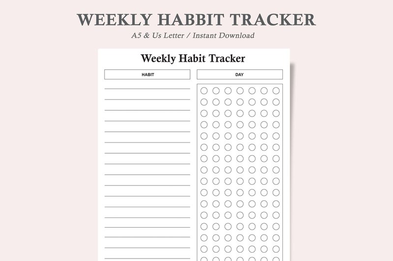 Weekly Habit Tracker,Routine Tracker (by watercolortheme)
