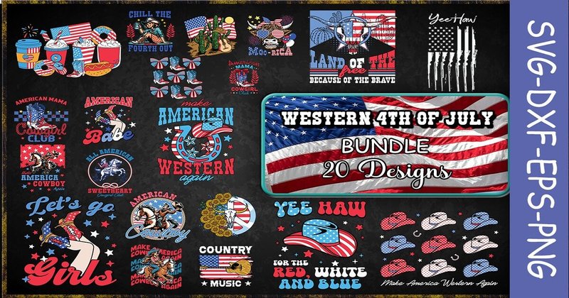 Western 4th of July SVG Bundle (by Turtle Rabbit)