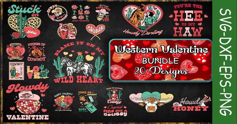Western Valentine SVG Bundle (by Turtle Rabbit)