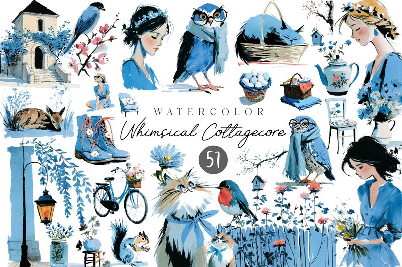 Whimsical Cottagecore Clipart Set (by Dreamshop)