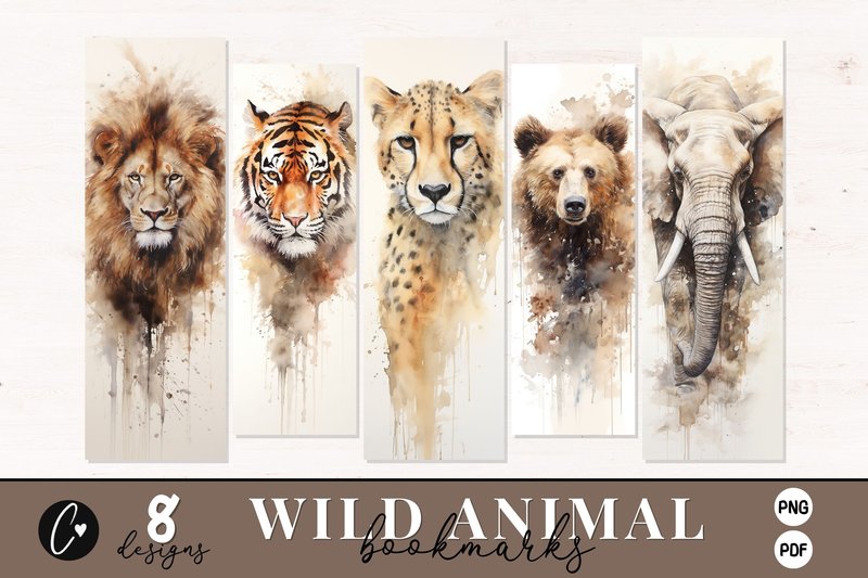 Wild Animals Bookmark Designs (by Christine Fleury)