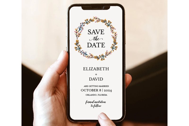 Wildflower Save the Date Template (by EighteenWeddingStore)
