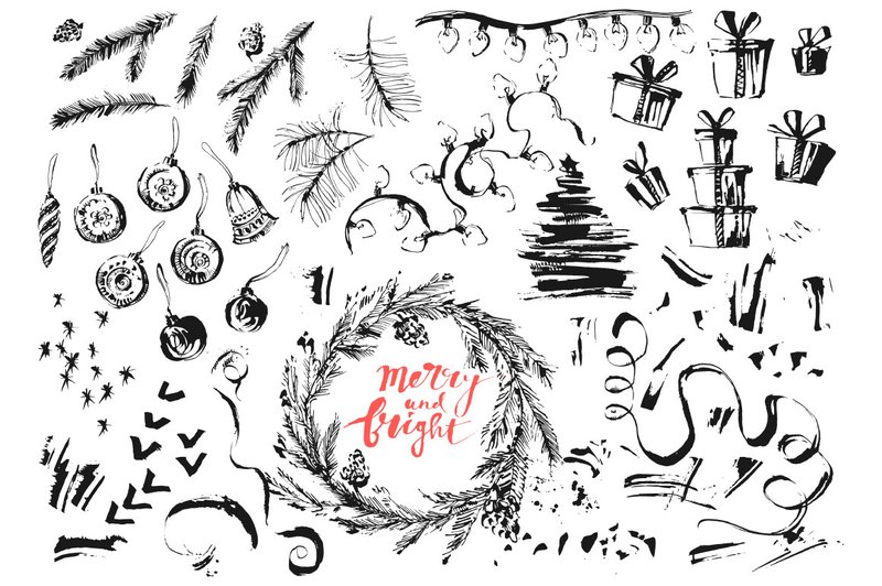 Winter Holiday Decor Set (by katya bogina)