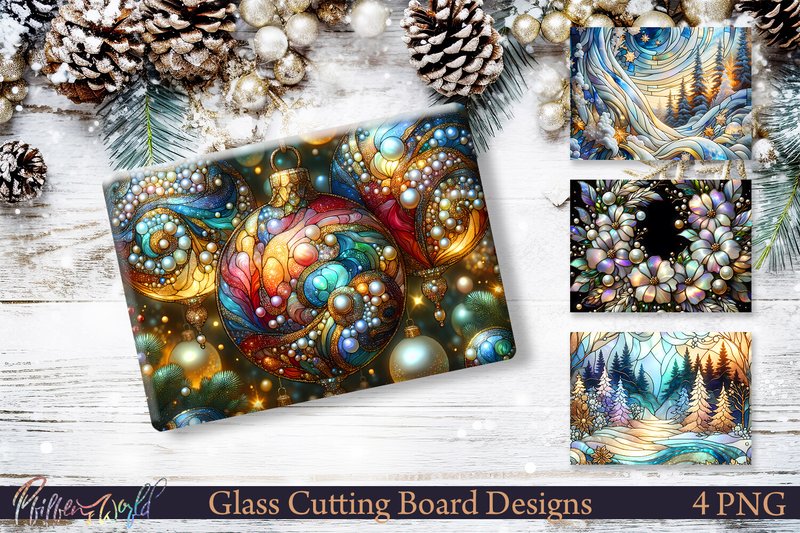 Winter Holiday Glass Kitchen Decor Art (by Pfiffen's World)