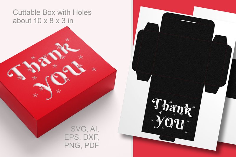 Winter Thank You Rectangular Favor Box (by print.cut.hang)