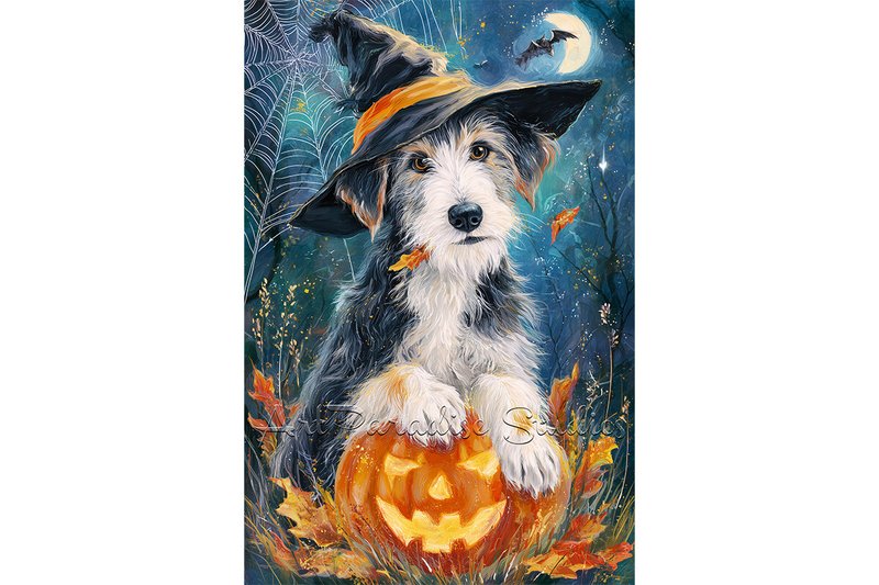 Wolfhound Dog Halloween Bathroom Decor (by Debbie Fagan)