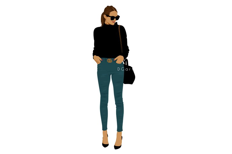 Woman with Bag Fashion Illustration (by DGart)
