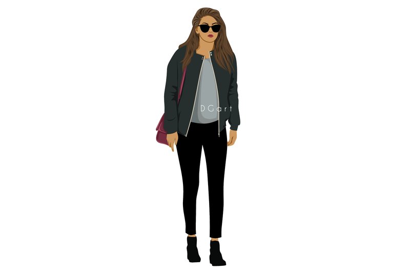 Woman with Purse Fashion Illustration (by DGart)