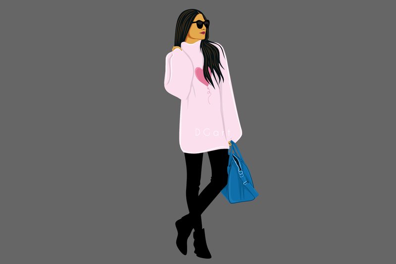 Woman with Purse Fashion Illustration (by DGart)