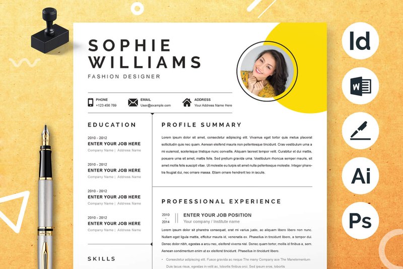 Word Clean Resume | Apple Pages CV (by ResumeInventor)