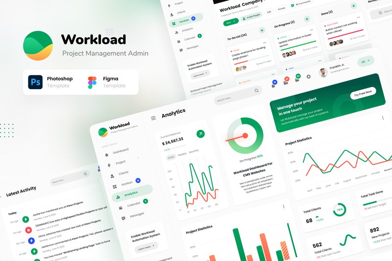 Workload - Project Management Admin UI (by peterdraw)