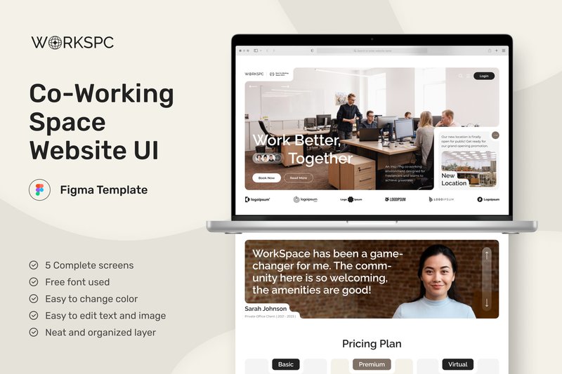 WorkScape - Co-Working Space Website (by peterdraw)
