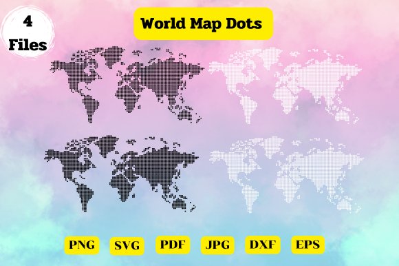 World Map Dots SVG, World Square Dots (by RedCreations)