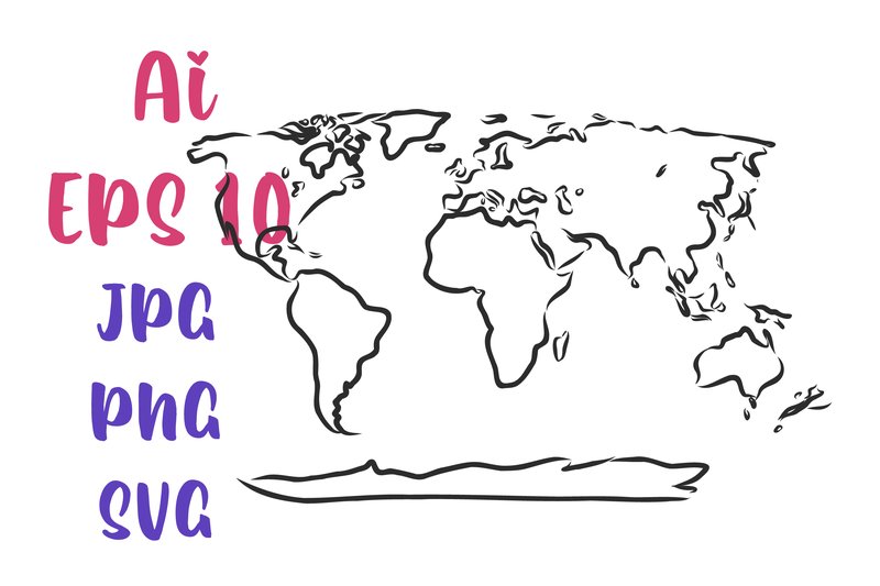 World Map, Vector Sketch (by elalalala)