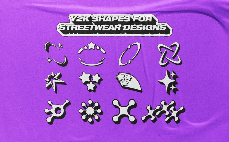 Y2K Shapes for Streetwear Designs (by CraftyFiore-Studio)