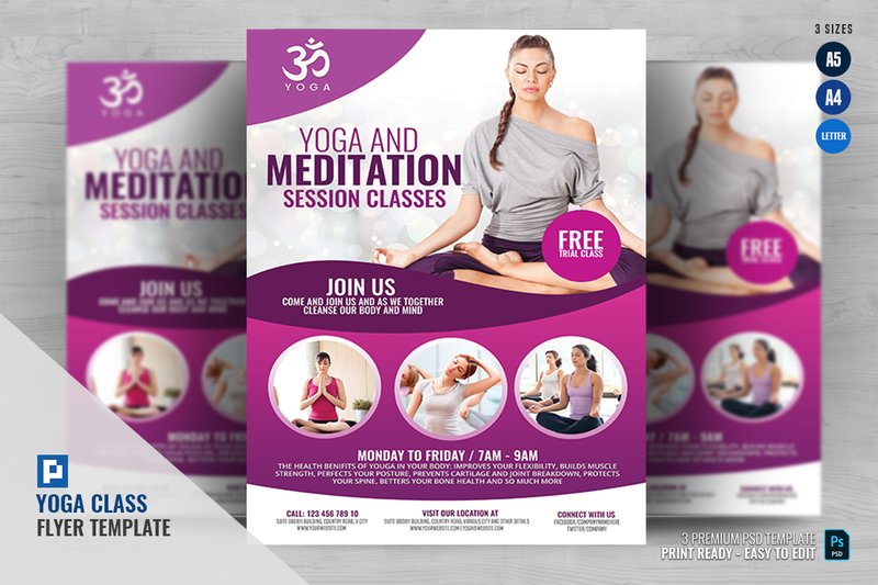 Yoga and Meditation Flyer (by PSDPixel)