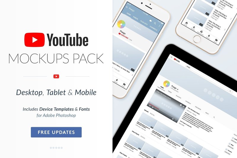 YouTube Social Media Mockups Pack (by poegosocial)