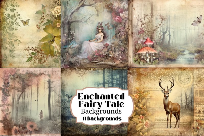 11 Enchanted Fairytale Backgrounds (by Laura Beth Love)
