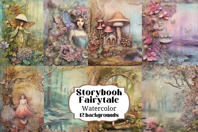 14 Storybook Fairytale Backgrounds (by Laura Beth Love)