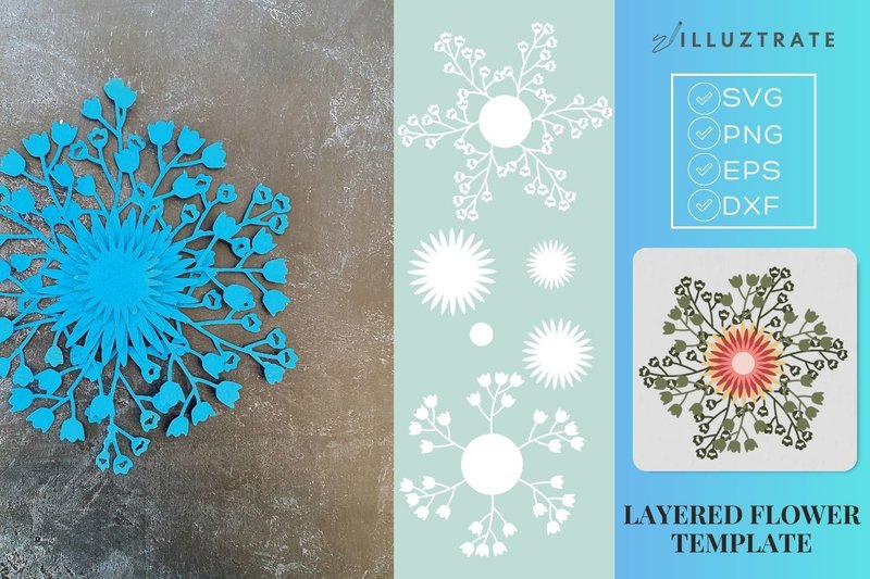 3d Flower SVG | Paper Cut Flower (by illuztrate)