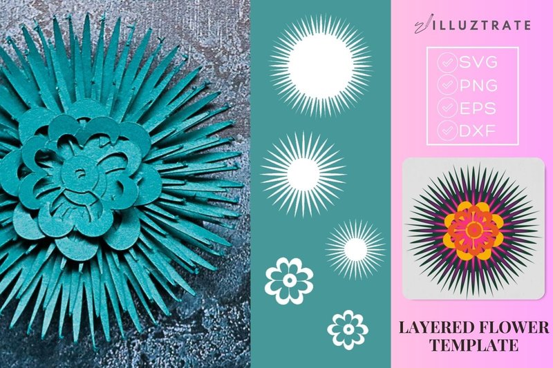 3d Flower SVG | Paper Cut Flower (by illuztrate)