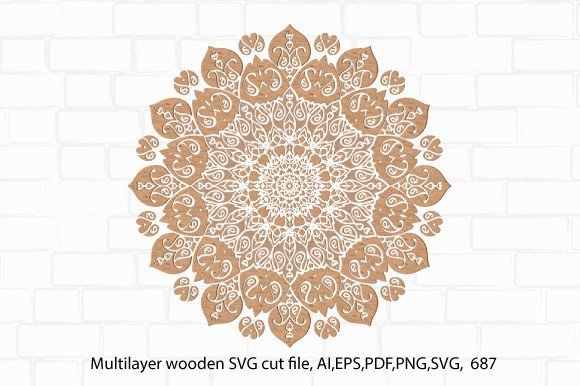 3D Multilayer SVG Paper Cut Mandala 687 (by kamrun82)
