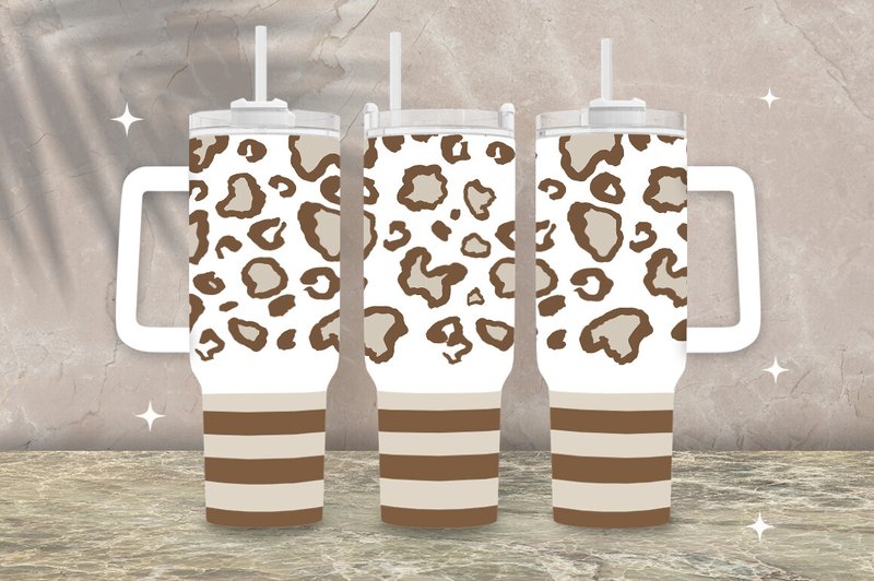 40oz Stanley Leopard Tumbler Wrap Png (by SparkyDesignsUS)
