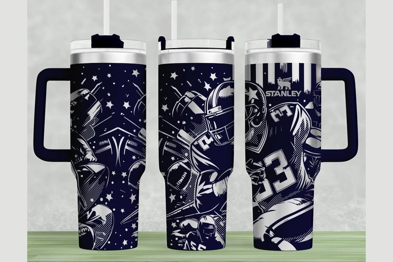 American Football Stanley 40oz Laser (by Think Plus Tumbler)