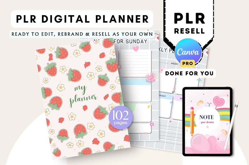 Best PLR Resell Undated Digital Planner (by Tas Creative Studio)