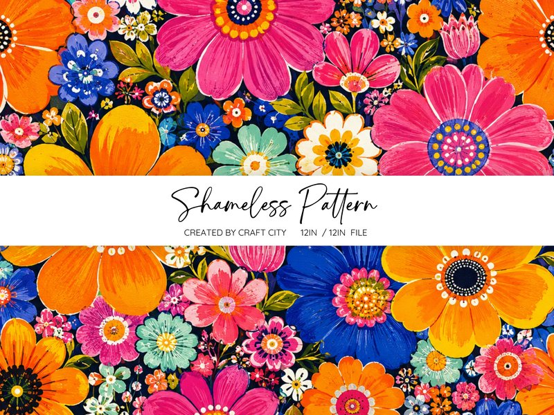 Bold Retro Flower Seamless Pattern (by Craftcity)