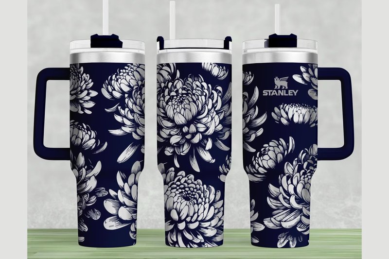 Chrysanthemums Stanley 40oz Laser Wrap (by Think Plus Tumbler)