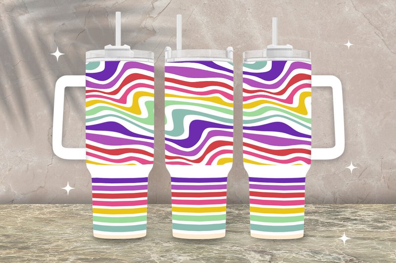 Colorful Lines Stanley 40oz Tumbler Wrap (by SparkyDesignsUS)