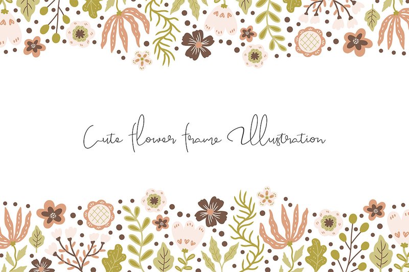 Cute Retro Flower Frame Illustration (by fathurmutiah)