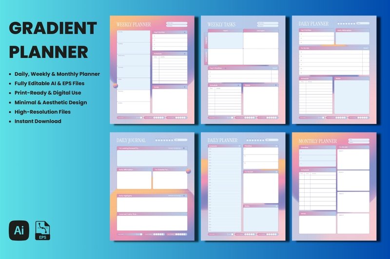 Digital Planner Templates (by Creative Graphics)