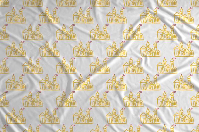 Fairytale Seamless Pattern. Princess (by Bubushonok Art)