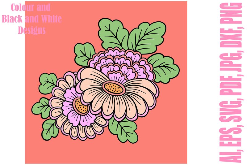 Flower Bouquet Floral Tattoo Line Art (by squeebcreative)