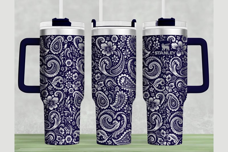 Motif Floral Stanley 40oz Laser Wrap SVG (by Think Plus Tumbler)