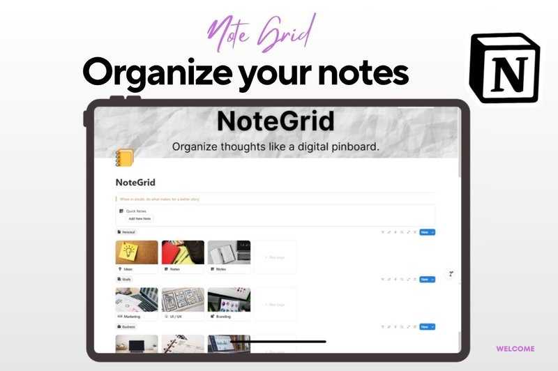NoteGrid Notion Template (by YanisNotion)