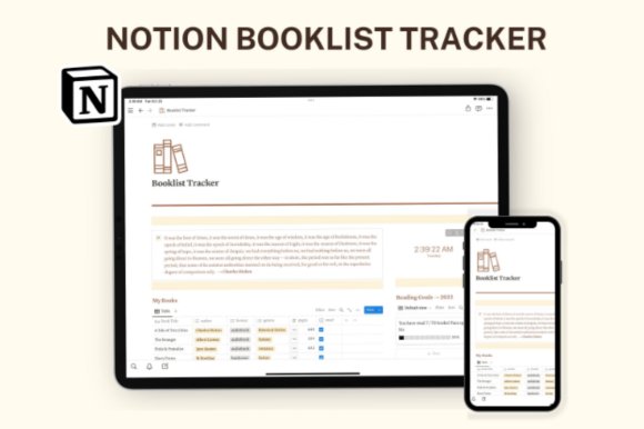 Notion Booklist Tracker, Notion Template (by ThePlannersDelight)