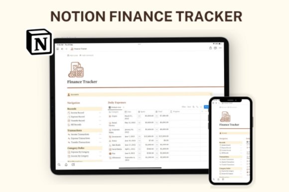 Notion Finance Template, Notion Planner (by ThePlannersDelight)