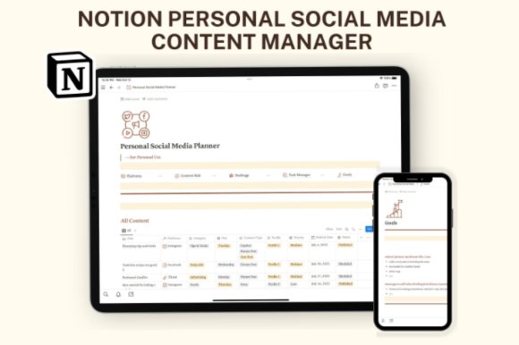 Notion Personal Social Media Planner (by ThePlannersDelight)