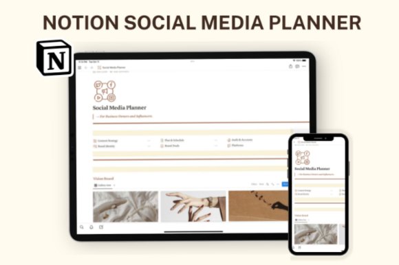 Notion Social Media Planner (by ThePlannersDelight)