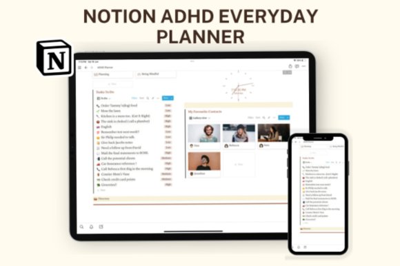 Notion Template ADHD, Adhd Career (by ThePlannersDelight)
