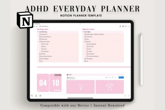 Notion Template ADHD, Notion Life Plan (by ThePlannersDelight)